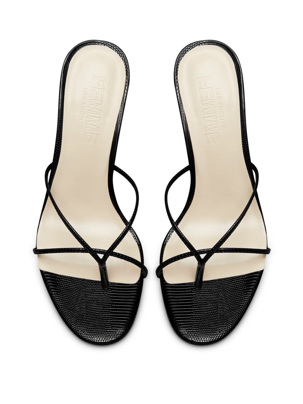 FEMME Black Strappy Sicilian Slipper - Noir